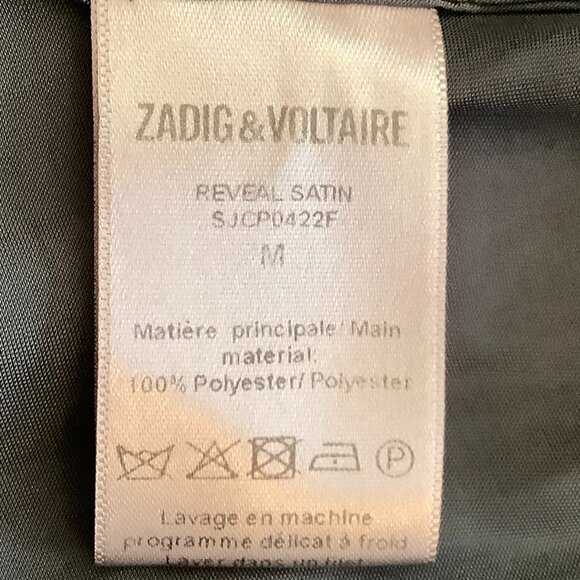 Zadig & Voltaire Reveal Satin Dress black long sleeve mini medium - Picture 10 of 11
